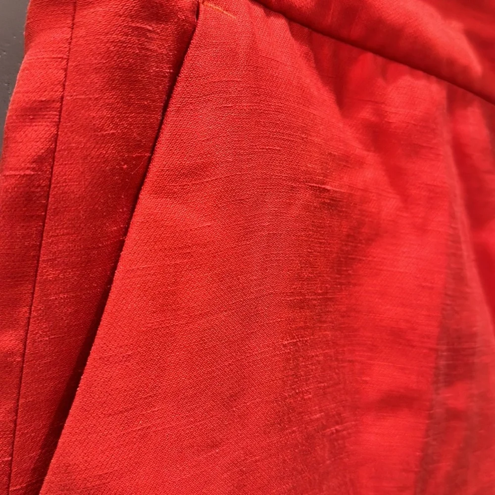 New Zara red linen trousers